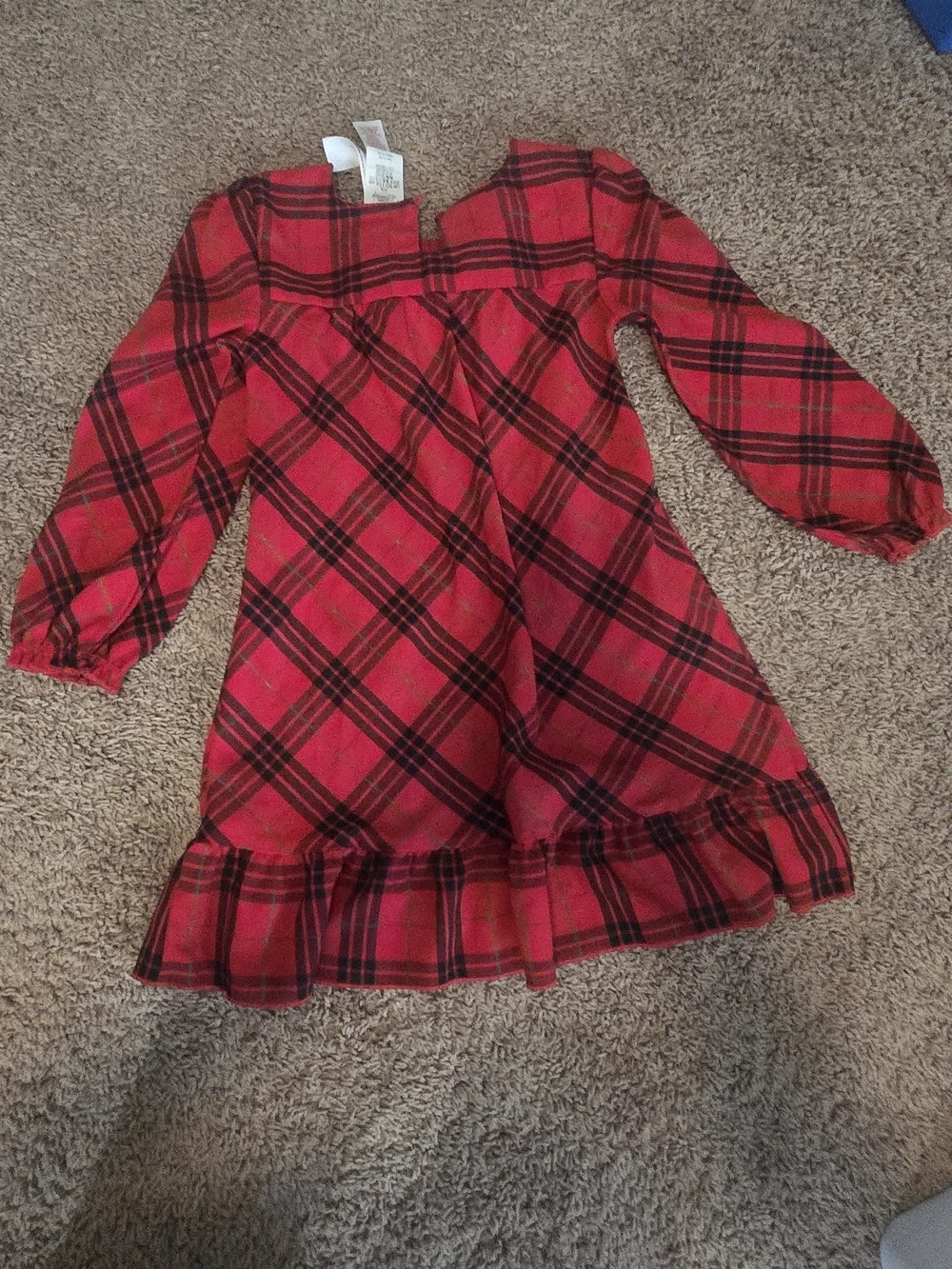 Disney Girls' Red Plaid Minnie Mouse Nightgown